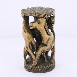 Statue indienne sculptée à la main Animaux ajourée Moy Mod
