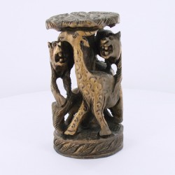 Statue indienne Animaux sculptée main ajourée Moy Mod