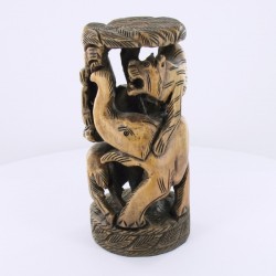 statue en bois animaux