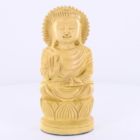 Statue indienne Bouddha en bois 13cm