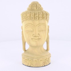 Statue indienne Tête de Bouddha Bois de 13cm