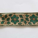 Galon indien brodé 45 mm Fleurs