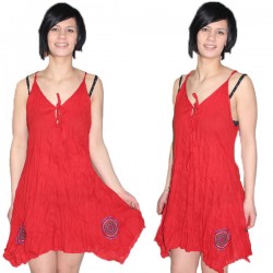 Robe indienne coton rouge