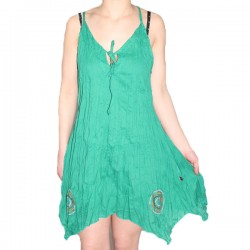 Robe verte Indienne Coton léger Taille Unique
