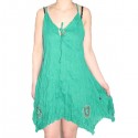 Robe verte Indienne Coton léger Taille Unique