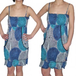 Robe smockée courte coton Taille Unique