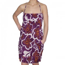 Robe indienne en coton smocké Taille Unique