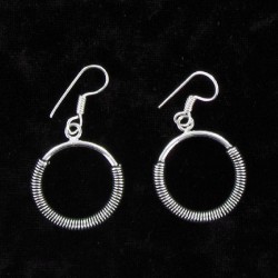 Boucles d'Oreilles indiennes Argentées Prathiba