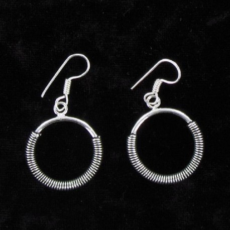Boucles d'Oreilles indiennes Argentées Prathiba