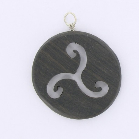 pendentif rond bois celtique 