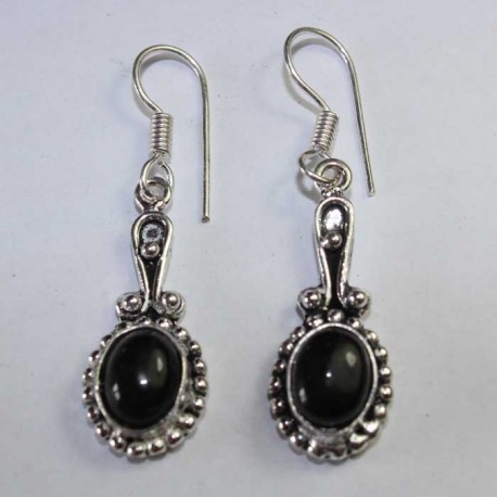 Boucles oreilles Pierre Noire