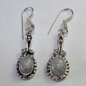 Boucles oreilles Inde Pierre Blanche