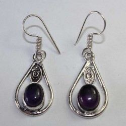 Boucles oreilles Pierre Mauve