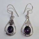 Boucles oreilles indiennes Pierre Mauve