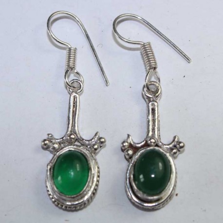 Boucles oreilles Pierre Verte