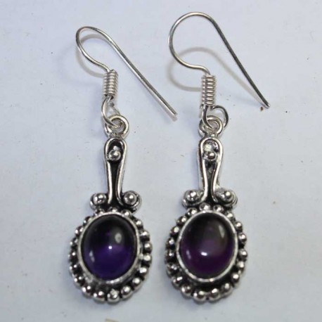 Boucles oreilles Pierre Mauve