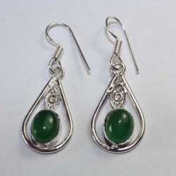 Boucles oreilles Pierre Verte