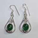 Boucles oreilles Inde artisanales Pierre Verte