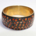 Bracelet indien Cuivre & marqueterie orange