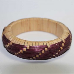 Bracelet indien Paille Nature & Prune