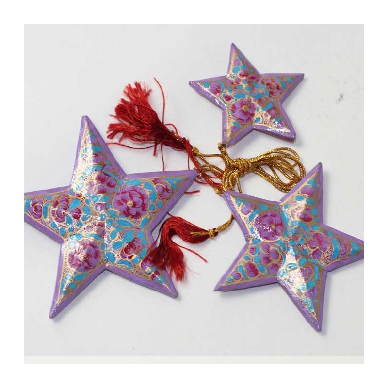 3 étoiles décoration Noel Cachemire artisanat indien - Boutique Indienne 3 étoiles décoration Noel Cachemire artisanat indien - Boutique Indienne