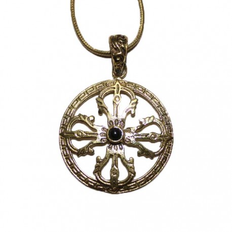 Pendentif bouddhiste et chaîne