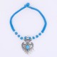 Collier coton bleu et torquoise