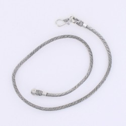 Collier indien Snake métal argenté 50 cm