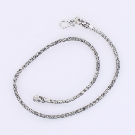 Collier Snake métal argenté 50 cm