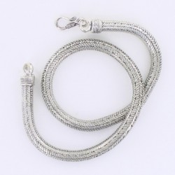 Collier Snake métal argenté 44 cm