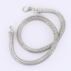 Collier indien Snake métal argenté 44 cm