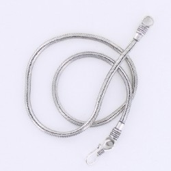 Collier Snake métal argenté 50 cm