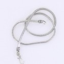 Collier indien fin Snake métal argenté 50 cm