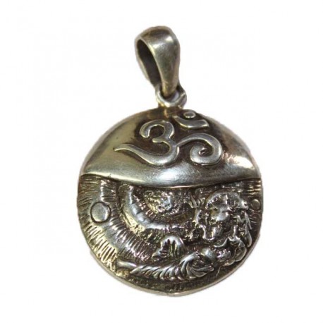 Pendentif Argent Rond & Om