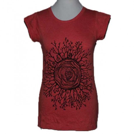 T-Shirt Coton Femme "Mandala Foret" S/M