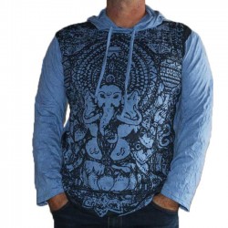 T-Shirt Manche Longue et capuche XL Ganesh Bleu