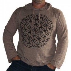 T-Shirt Homme Coton Manche Longue Yantra Marron