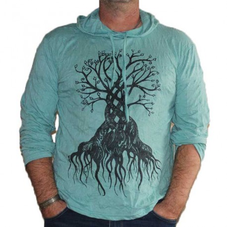 T-Shirt Arbre de vie Manche Longue XL Vert clair