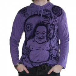 T-Shirt Bouddha Rieur Violet Taille M 