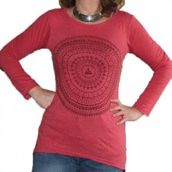 T-Shirt Femme Coton Taille S/M Mandala Rose