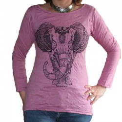 T-Shirt Manche Longue Taille S/M Eléphant