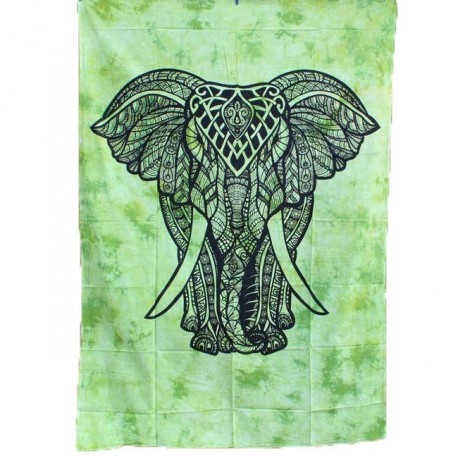 Tenture Elephant Vert