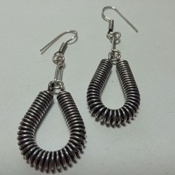 Boucles d'Oreilles indiennes Argentées Ressort