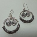 Boucles d'Oreilles indiennes Argentées Coeur