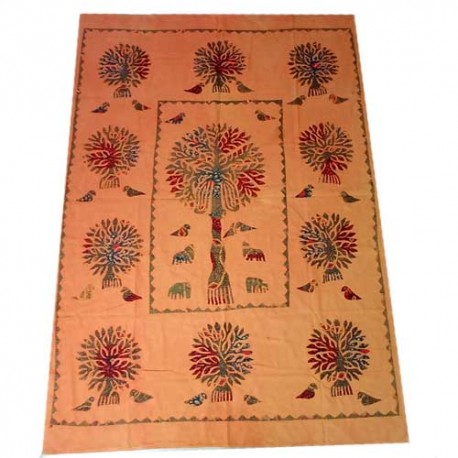 Tenture indienne broderie arbre de vie