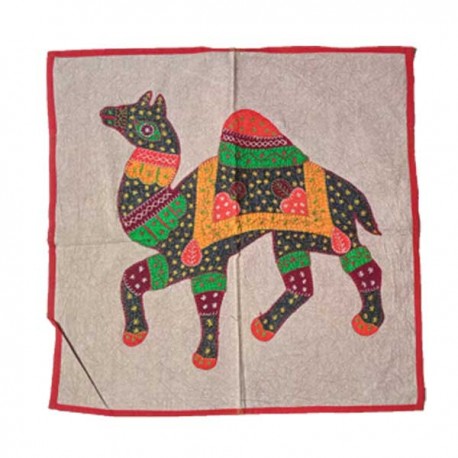 Housse Coussin Patchwork Broderie