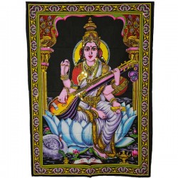 Tenture divinité Saraswati
