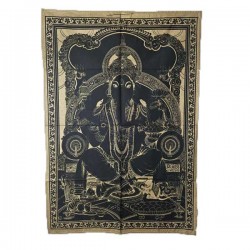 Petite Tenture indienne Dorée Ganesh