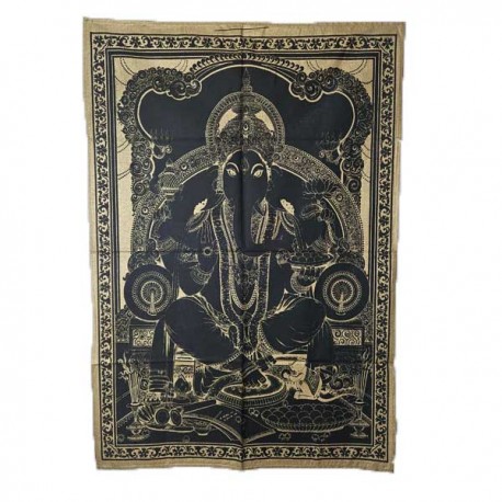 Petite Tenture indienne Dorée Ganesh