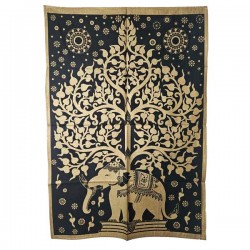 Petite Tenture Dorée Arbre de Vie & Elephant